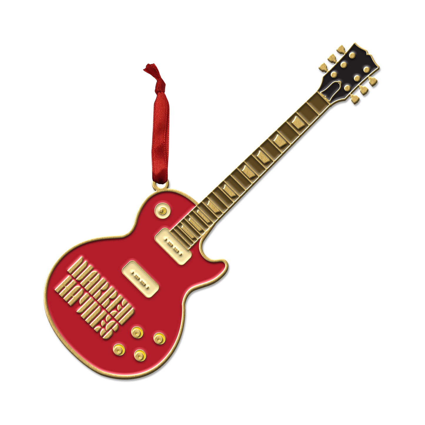 Red Guitar Enamel Ornament