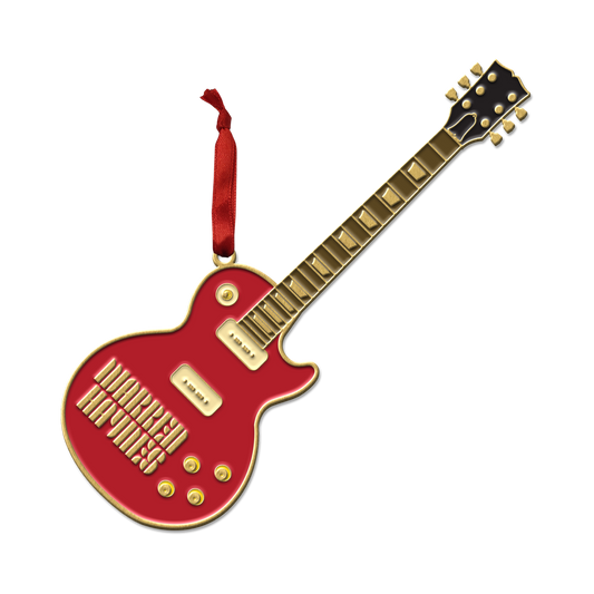 Red Guitar Enamel Ornament